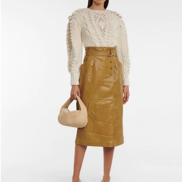 ULLA JOHNSON Verena Cable Knit Pullover Sweater in Ivory - Picture 12 of 14